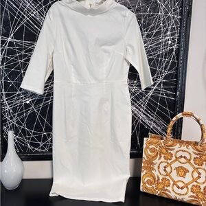 Chic 3/4 Sleeve White Dress